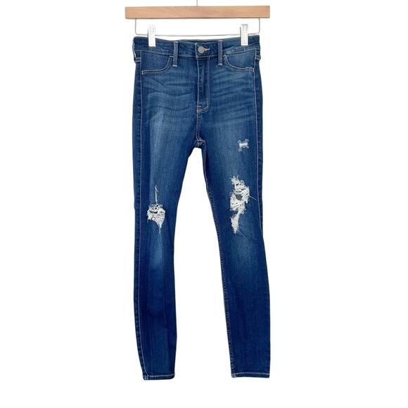 Hollister High Rise Jean Legging Cropped Jeans Sz 25 - Picture 1 of 5